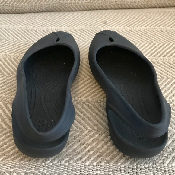 Navy Blue Crocs Flats with Straps - Picture 4 of 5